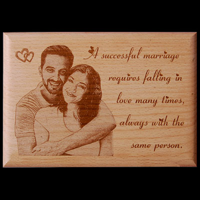 "Personalised Wooden Finish Stand with Message (Medium Size) - Click here to View more details about this Product